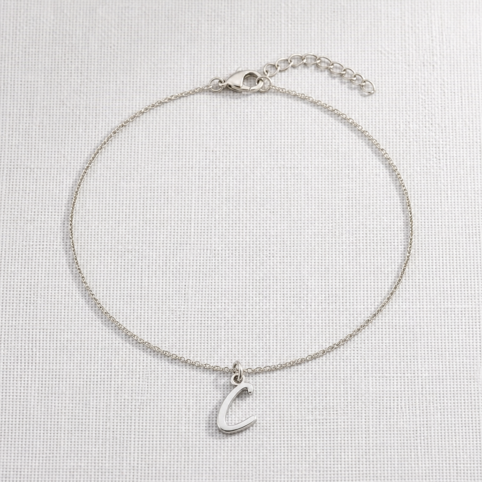C Bracelet | Initial & Letter C Charm, Gold & Silver