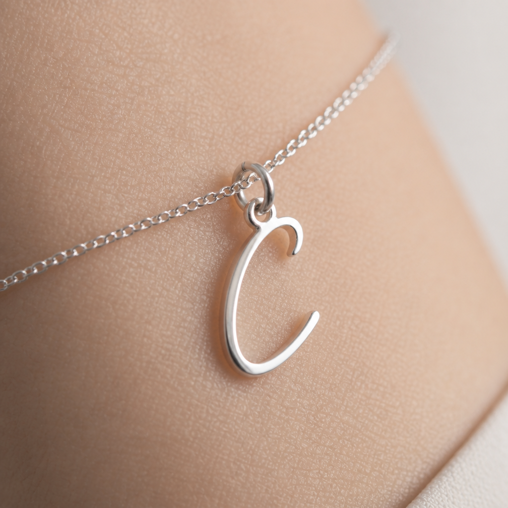 C Bracelet | Initial & Letter C Charm, Gold & Silver
