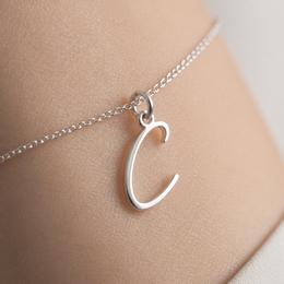 C Bracelet | Initial & Letter C Charm, Gold & Silver