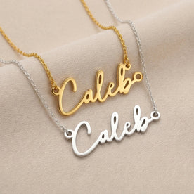 Caleb Name Necklace | 18ct Gold, Silver & Vermeil | Ready to Ship