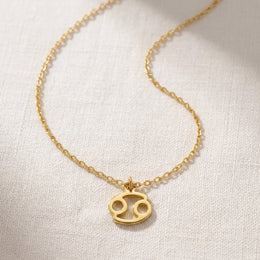 Cancer Zodiac Necklace | Star Sign Pendant, Gold & Silver