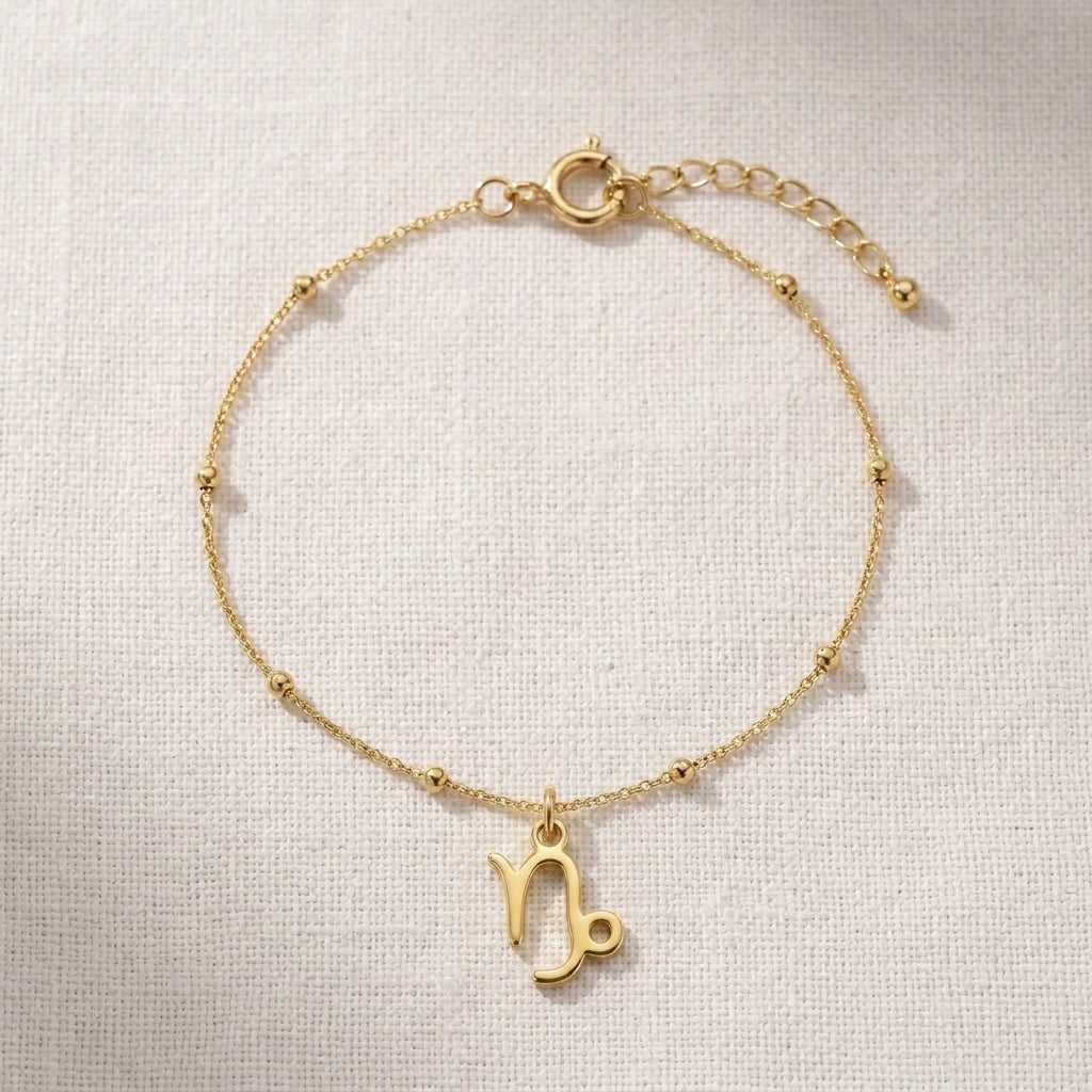 Capricorn Zodiac Bracelet | Star Sign Charm, Gold & Silver