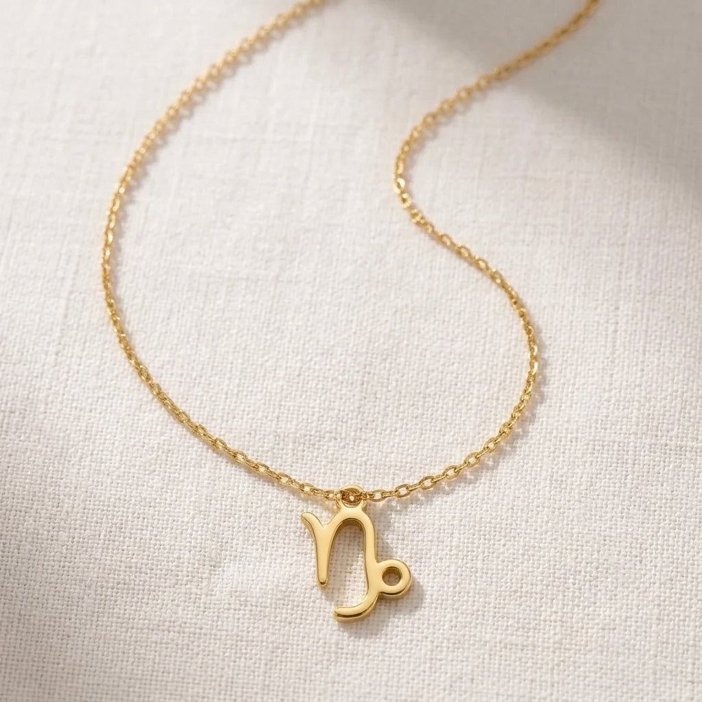 Capricorn Zodiac Necklace | Star Sign Pendant, Gold & Silver
