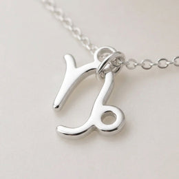 Capricorn Zodiac Necklace | Star Sign Pendant, Gold & Silver