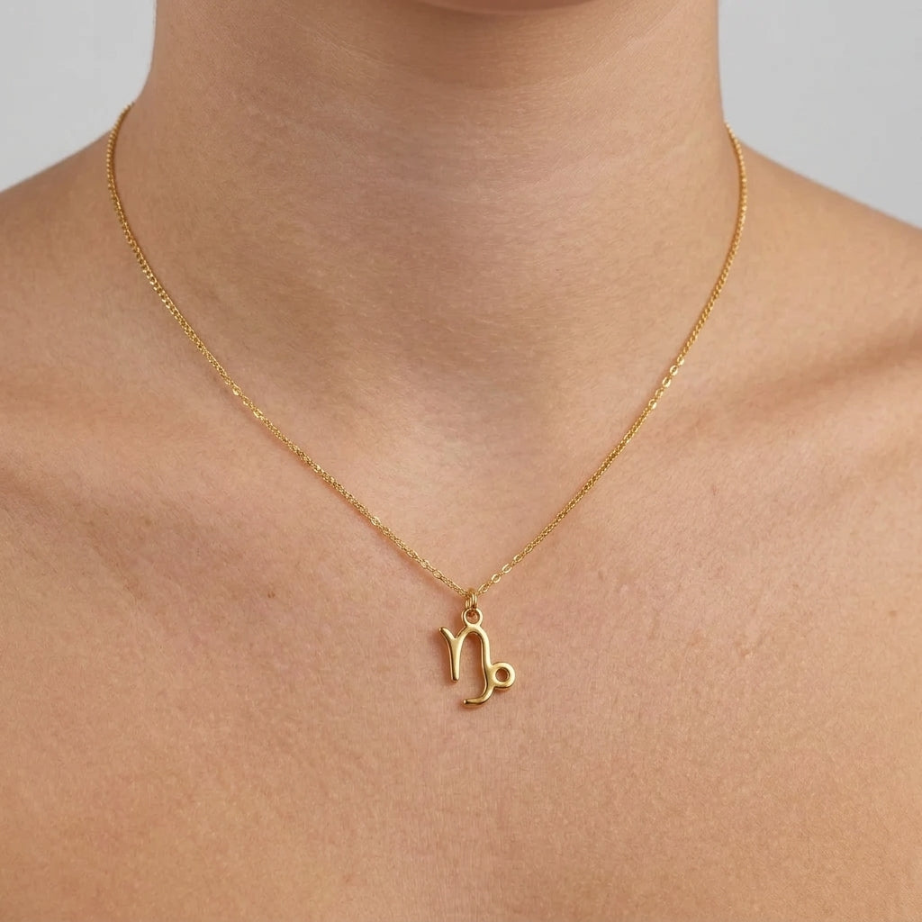 Capricorn Zodiac Necklace | Star Sign Pendant, Gold & Silver