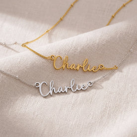 Charlie Name Necklace | 18ct Gold, Silver & Vermeil | Ready to Ship