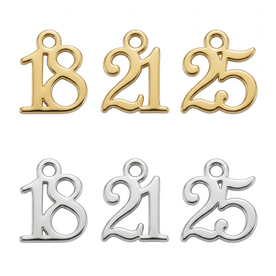 Age Number | Gold or Silver Add-On Charm - HBD