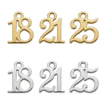 Age Number Charm - gold
