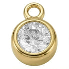 Charm Gold - April Crystal Birthstone HBD