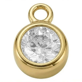 April Crystal | Gold or Silver Add-On Charm - HBD