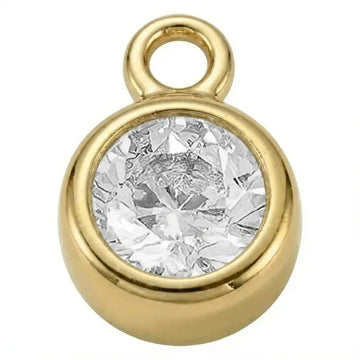 April Crystal Birthstone Charm - gold