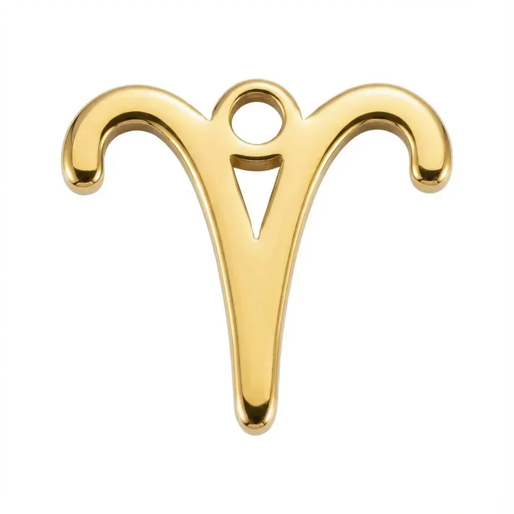 Charm Gold Aries Zodiac Charm HBD Gold Aries Zodiac Charm