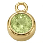 Charm Gold - August Peridot Birthstone HBD