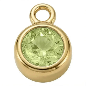 August Peridot Birthstone Charm - gold