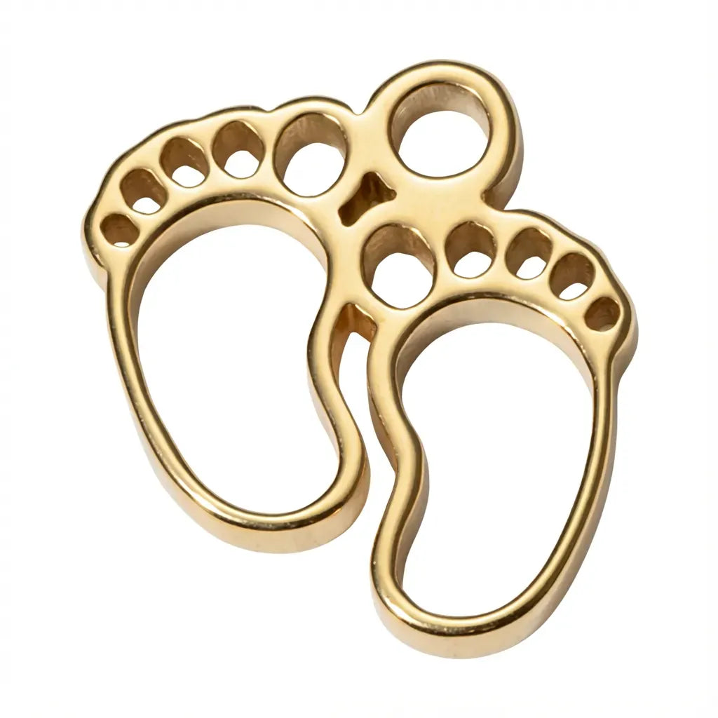 Charm Gold Baby Feet Symbol Charm HBD