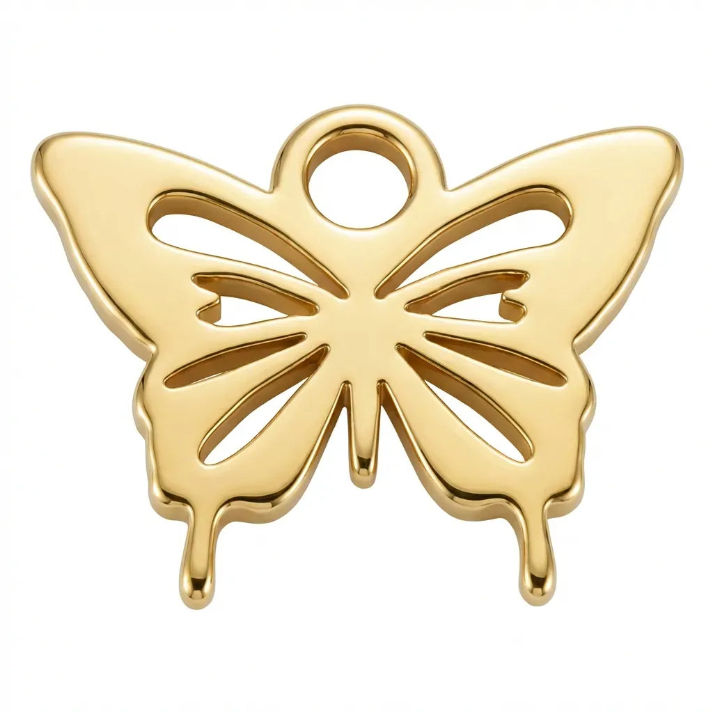 Charm Gold Butterfly Symbol Charm HBD Gold Butterfly Symbol Charm