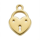 Charm Gold Heart Love Lock Symbol Charm HBD