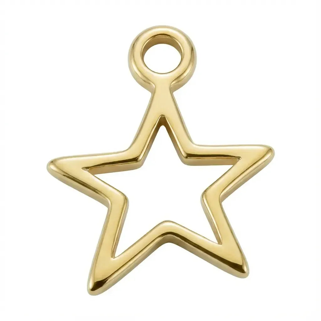 Charm Gold Hollow Star Symbol Charm HBD