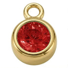 Charm Gold - January Garnet Birthstone HBD