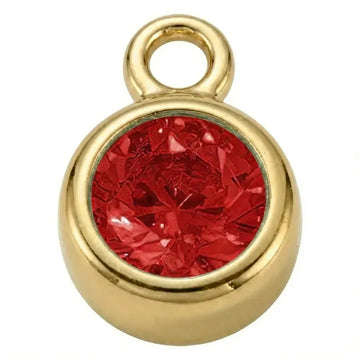 January Garnet Birthstone Charm - gold