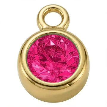 July Ruby Birthstone Charm - gold