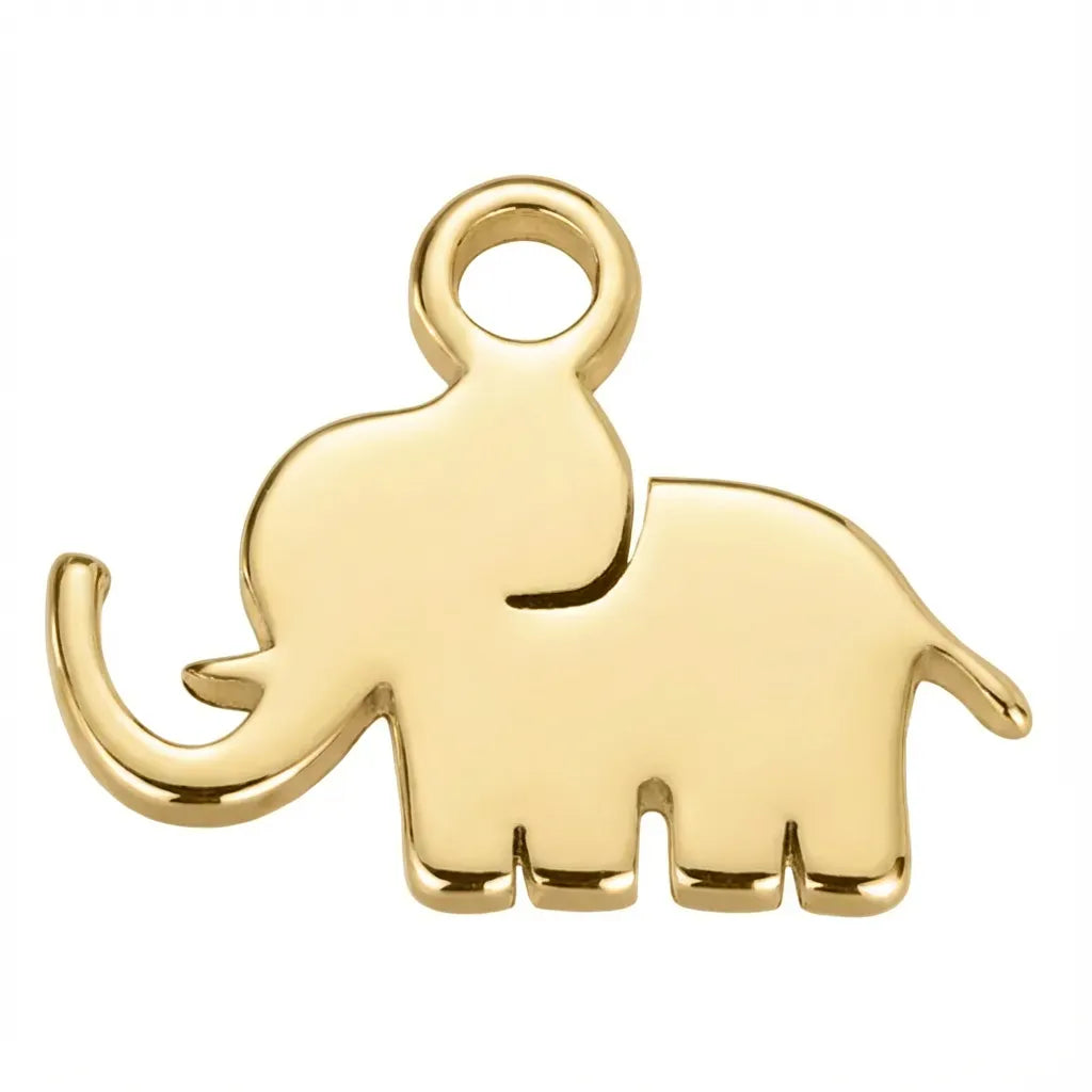 Charm Gold Lucky Elephant Animal Symbol Charm HBD