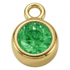 Charm Gold - May Emerald Birthstone HBD