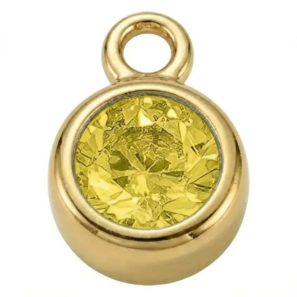 Charm Gold - November Topaz Birthstone HBD