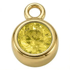 Charm Gold - November Topaz Birthstone HBD