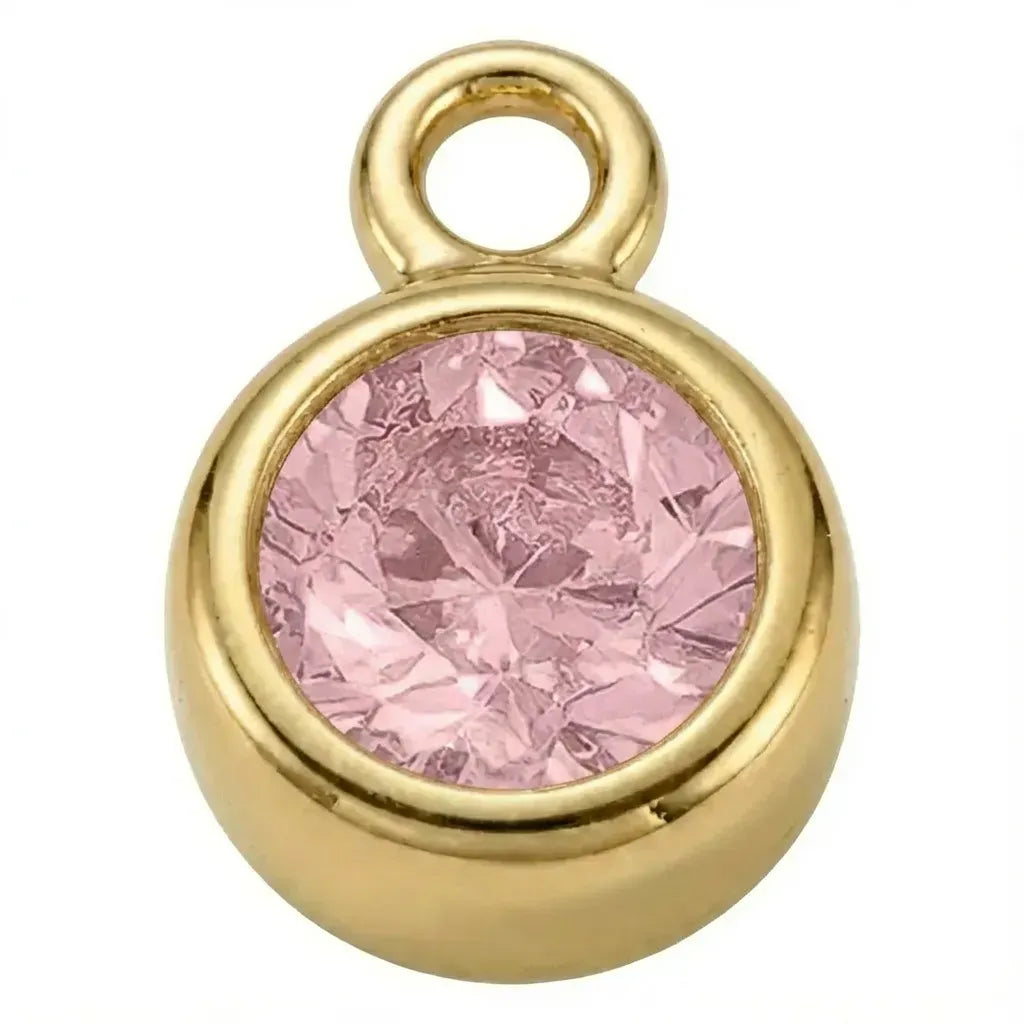 Charm Gold - October Rose Birthstone HBD
