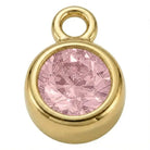 Charm Gold - October Rose Birthstone HBD