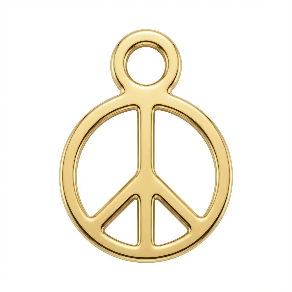 Charm Gold Peace Symbol Charm HBD