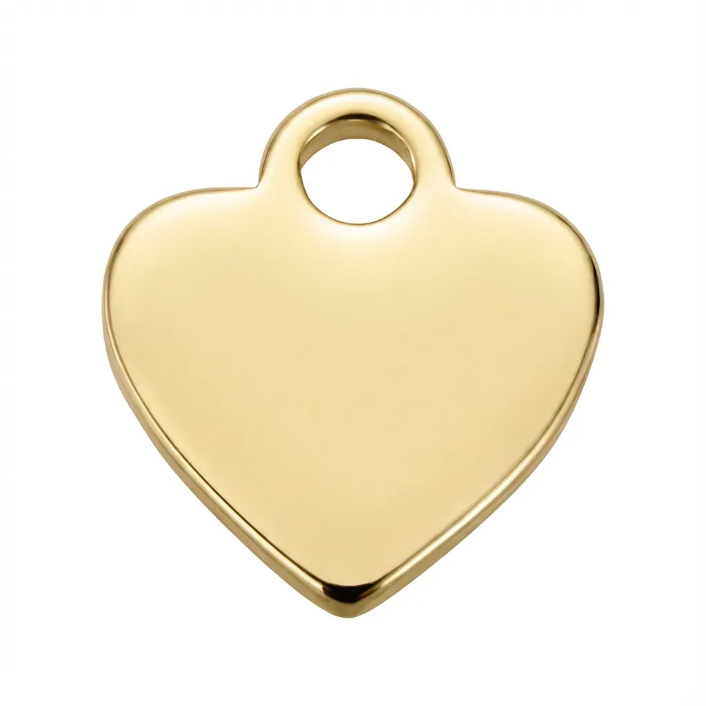 Charm Gold Solid Heart Symbol Charm HBD