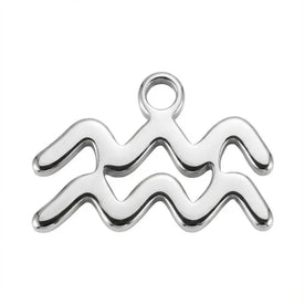 Aquarius Zodiac | Gold or Silver Add-On Charm - HBD