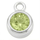 Charm Silver - August Peridot Birthstone HBD