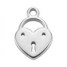 Charm Silver Heart Love Lock Symbol Charm HBD