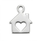 Charm Silver House & Heart Symbol Home Charm HBD