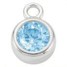 Charm Silver - March Aquamarine Birthstone HBD