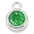 Charm Silver - May Emerald Birthstone HBD