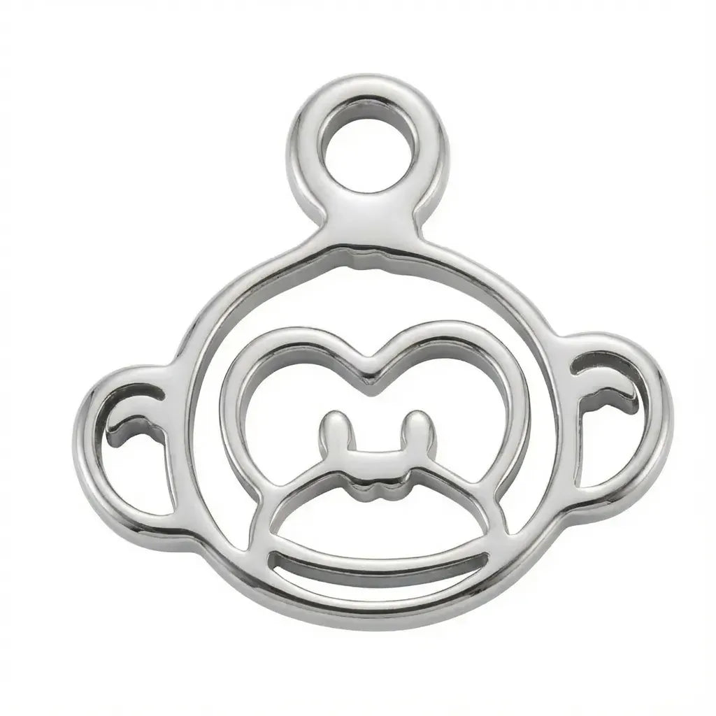 Charm Silver Monkey Animal Kids Charm HBD