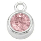 Charm Silver - October Rose Birthstone HBD