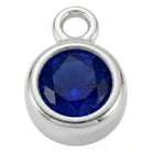Charm Silver - September Sapphire Birthstone HBD