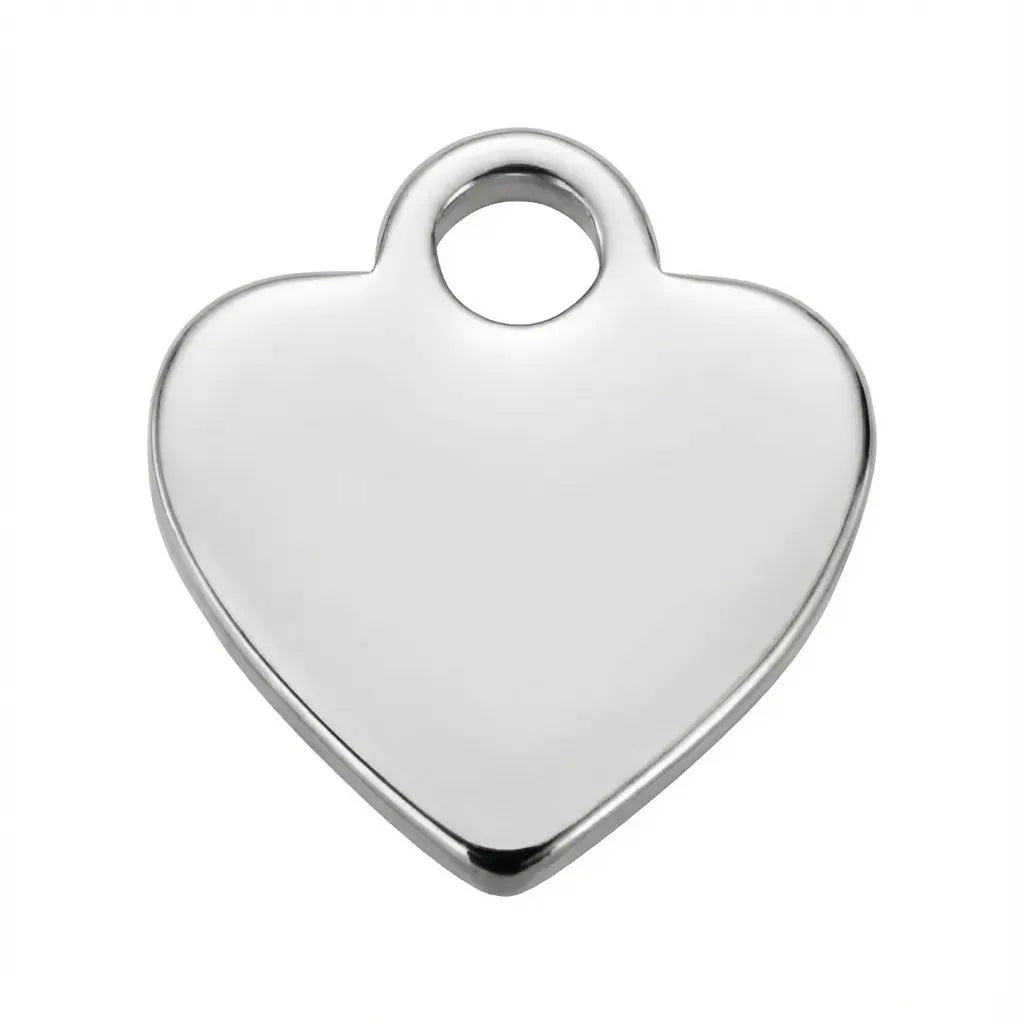 Charm Silver Solid Heart Symbol Charm HBD