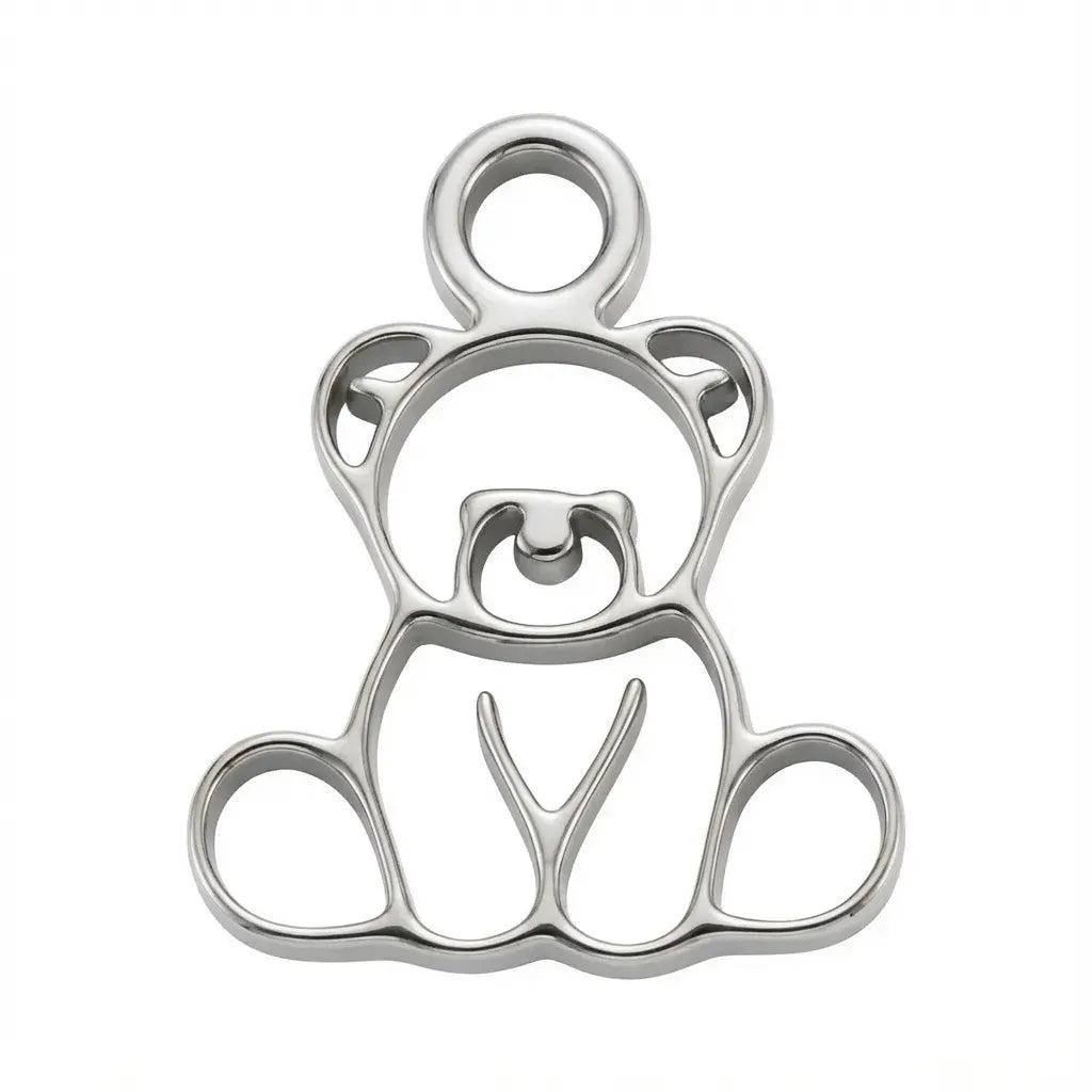 Charm Silver Teddy Bear Kids Symbol Charm HBD