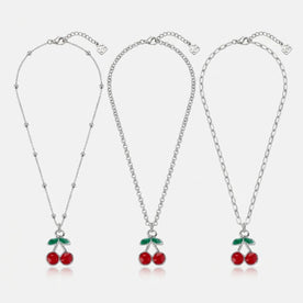 Cherry Charm Necklace & Bracelet