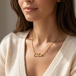Chloe Name Necklace | 18ct Gold, Silver & Vermeil | Ready to Ship