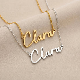 Clara Name Necklace | 18ct Gold, Silver & Vermeil | Ready to Ship