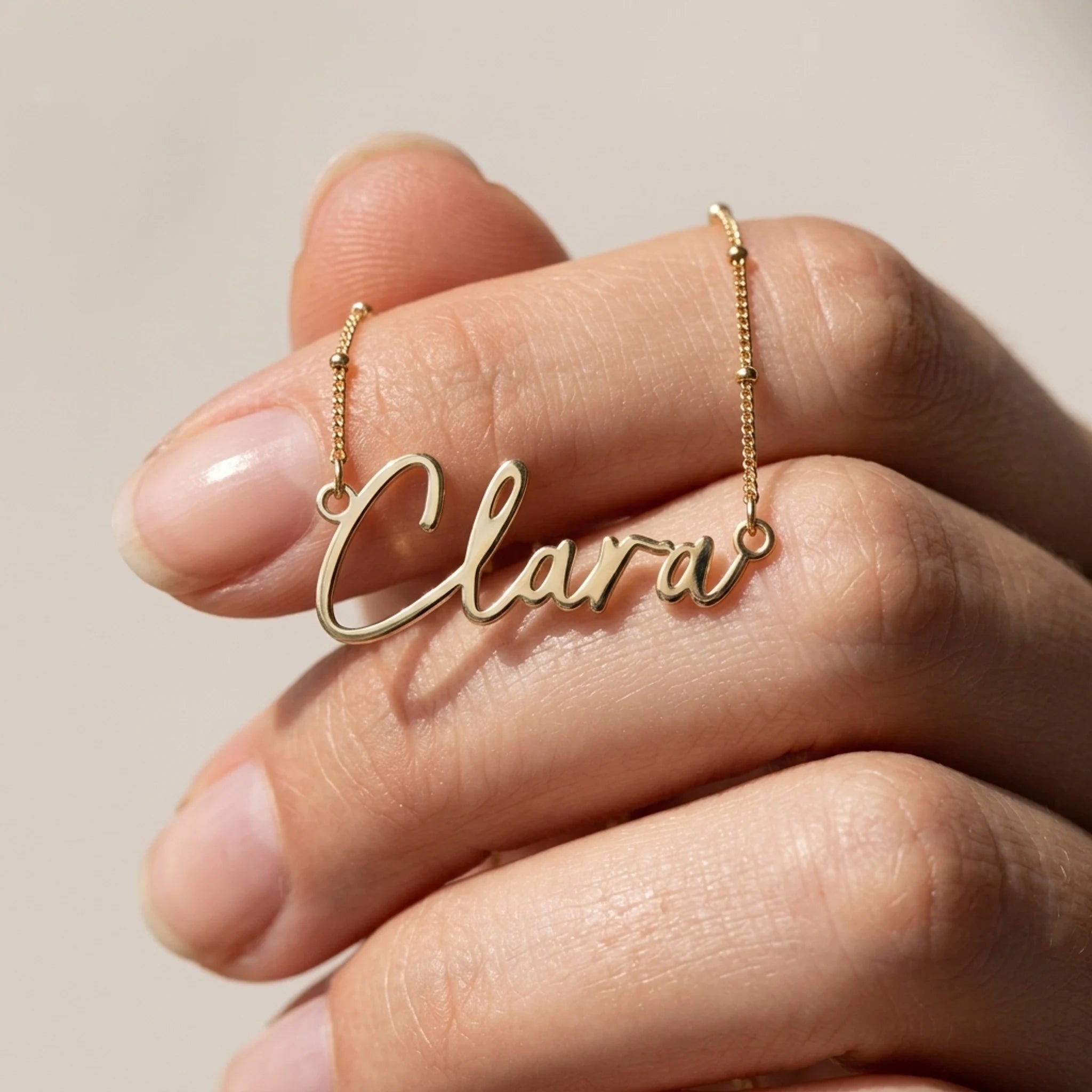Clara Name Necklace | 18ct Gold, Silver & Vermeil | Ready to Ship
