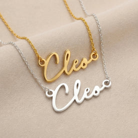 Cleo Name Necklace | 18ct Gold, Silver & Vermeil | Ready to Ship