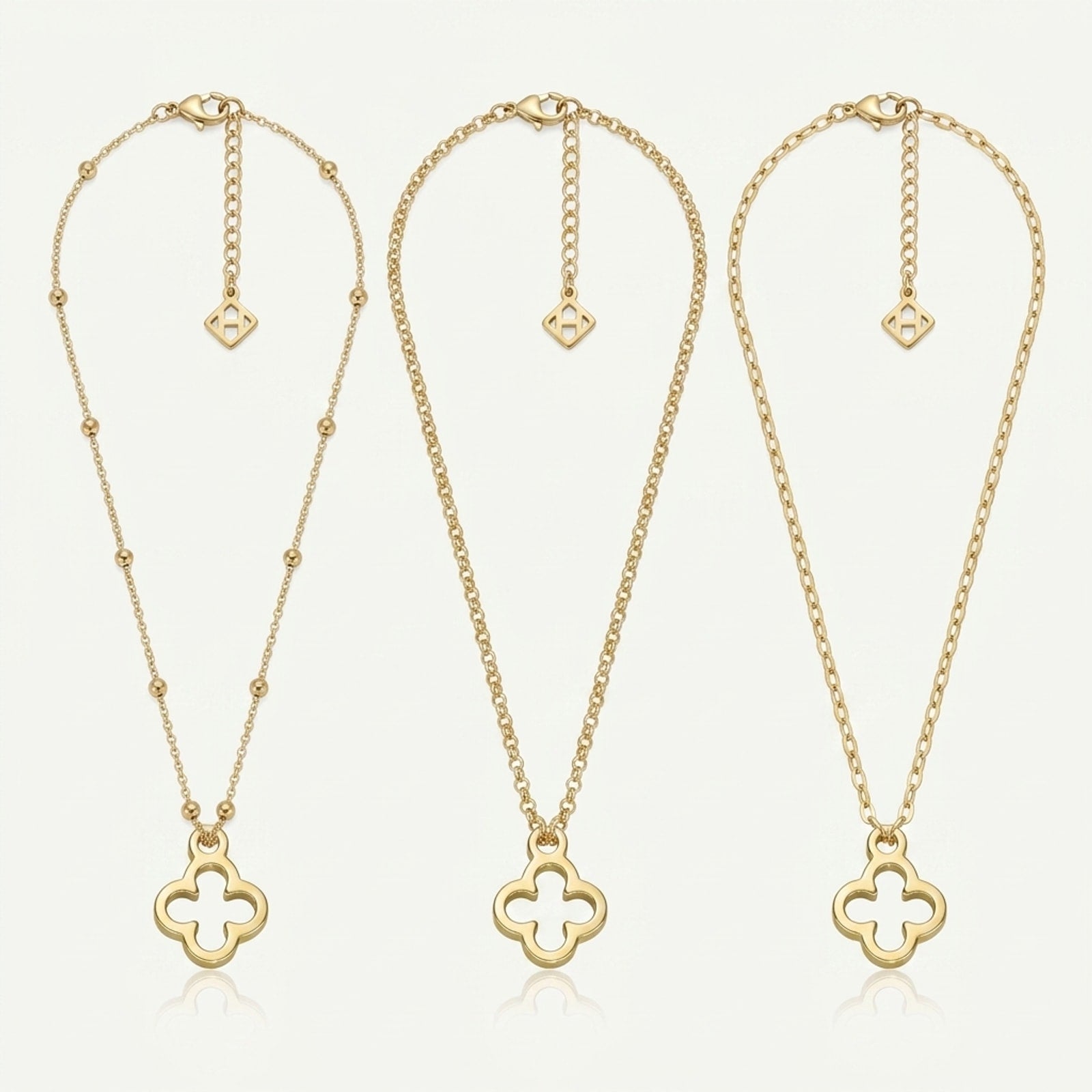 Clover Charm Necklace & Bracelet